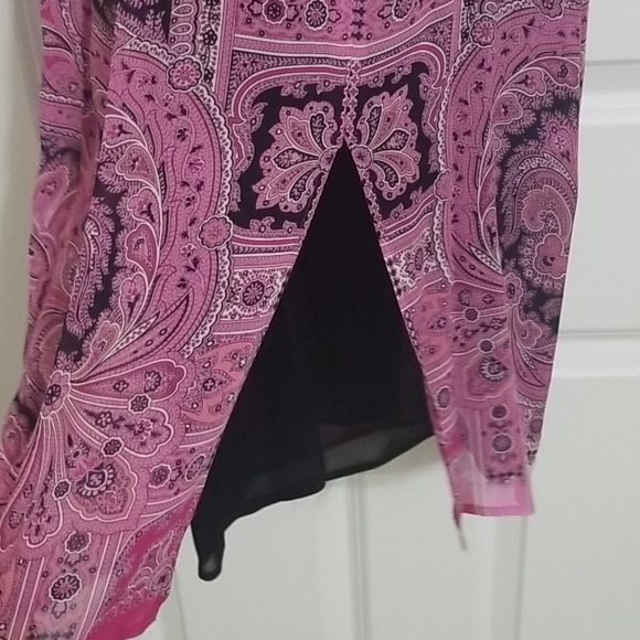 Tessuto Magenta Dress w Black White & Pink Paisley - Picture 5 of 6